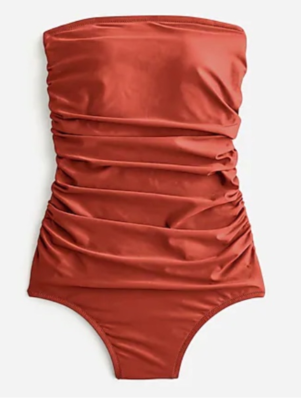 J. Crew Strapless Ruched One-Piece Swimsuit - Rust Orange | Sz 22